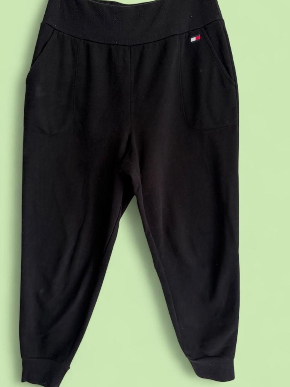 Tommy Hilfiger  Black Jogger Sweatpants with Flag Detail